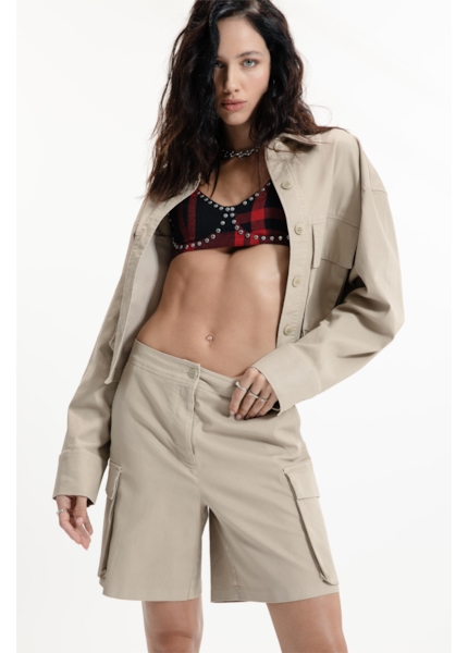 Leather Denim Shorts Sandy