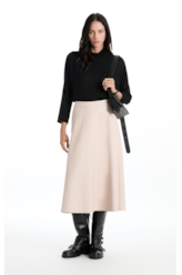 Leather Like Midi Nude
