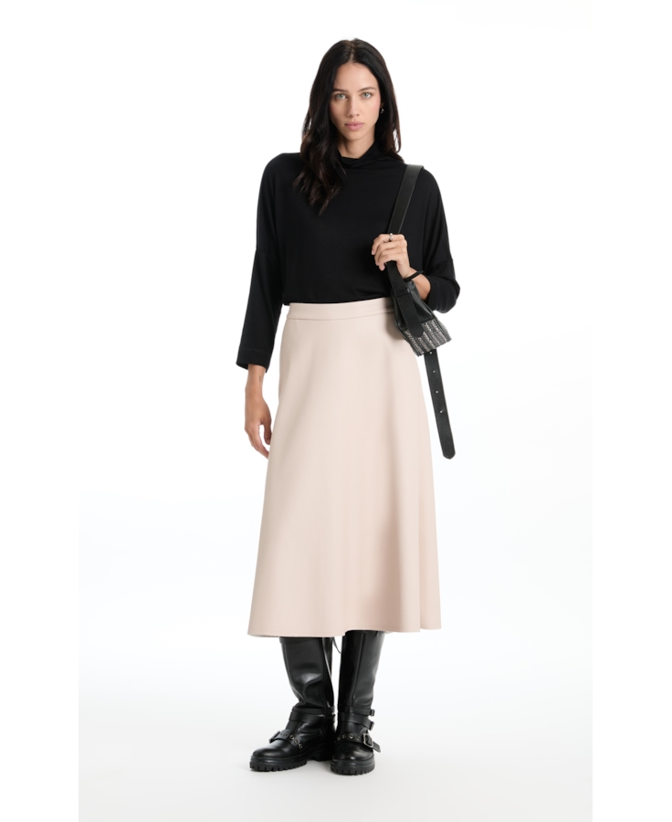 Leather Like Midi Nude