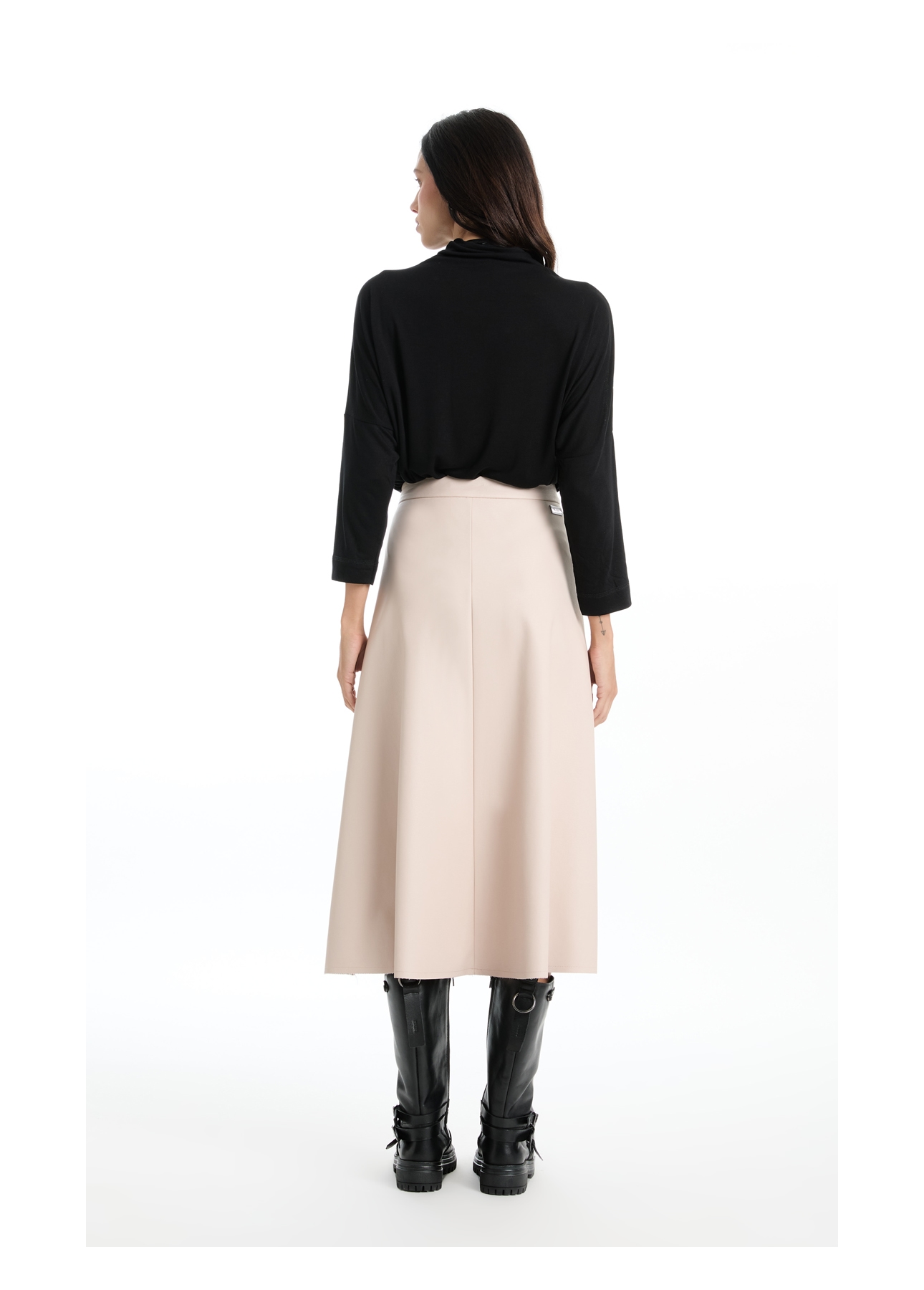 Leather Like Midi Nude