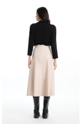 Leather Like Midi Nude