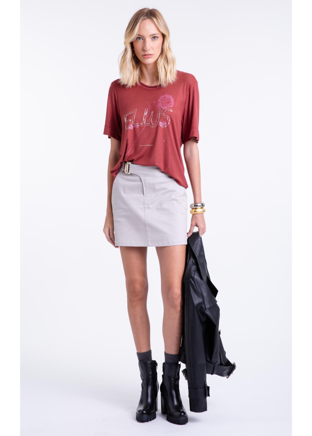 Light Rib Semirose Boxy Mc Bordeaux