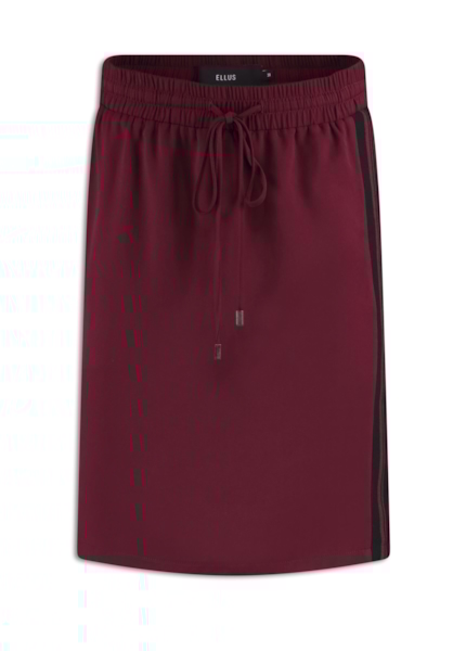 Light Twill Lateral Braid Skirt Dark Wine