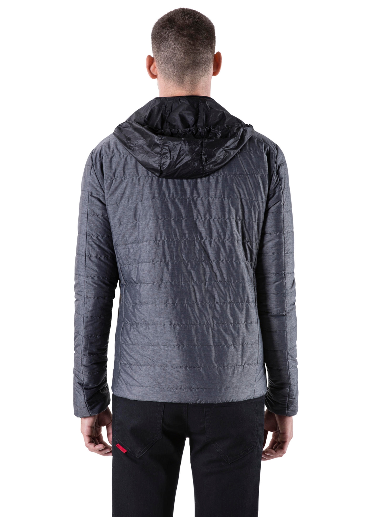Ligth Nylon Reversible Down Jacket Bicol Preto