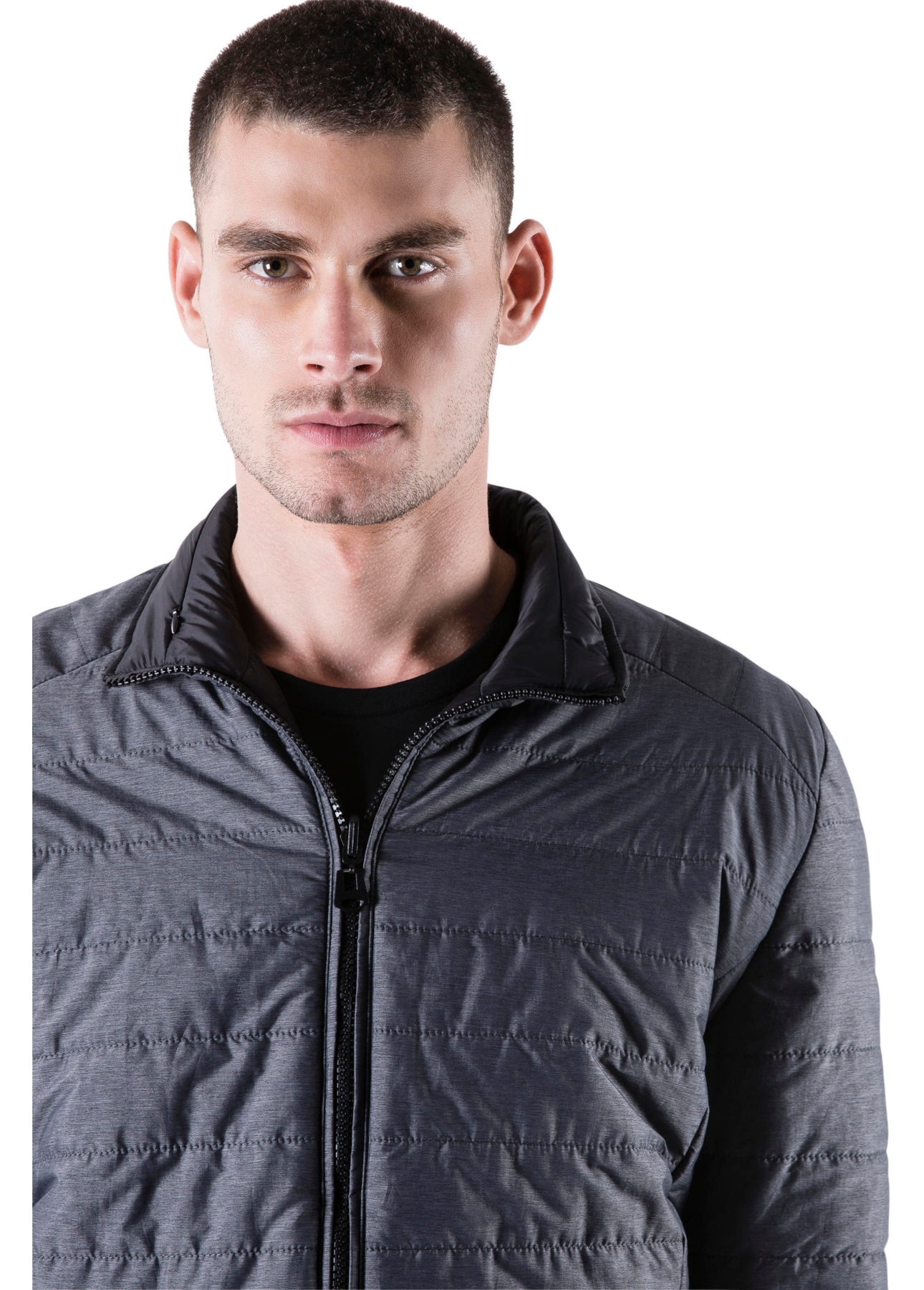 Ligth Nylon Reversible Down Jacket Bicol Preto