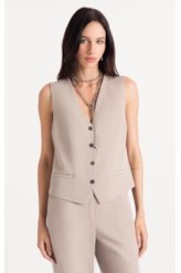 Lilla Vest Buttons Cinza Claro