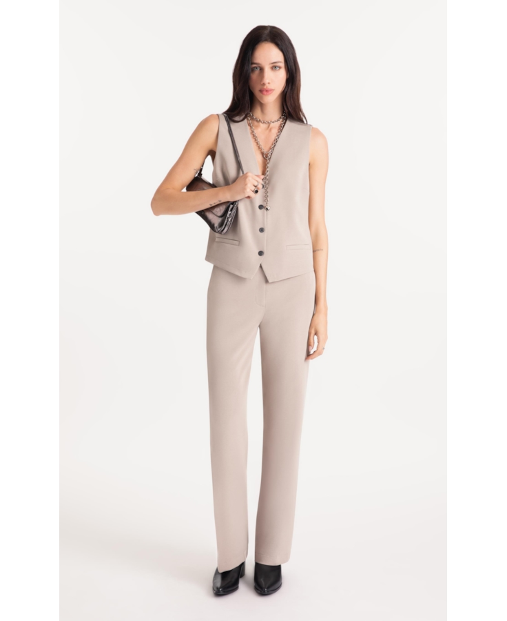 Lilla Vest Buttons Cinza Claro