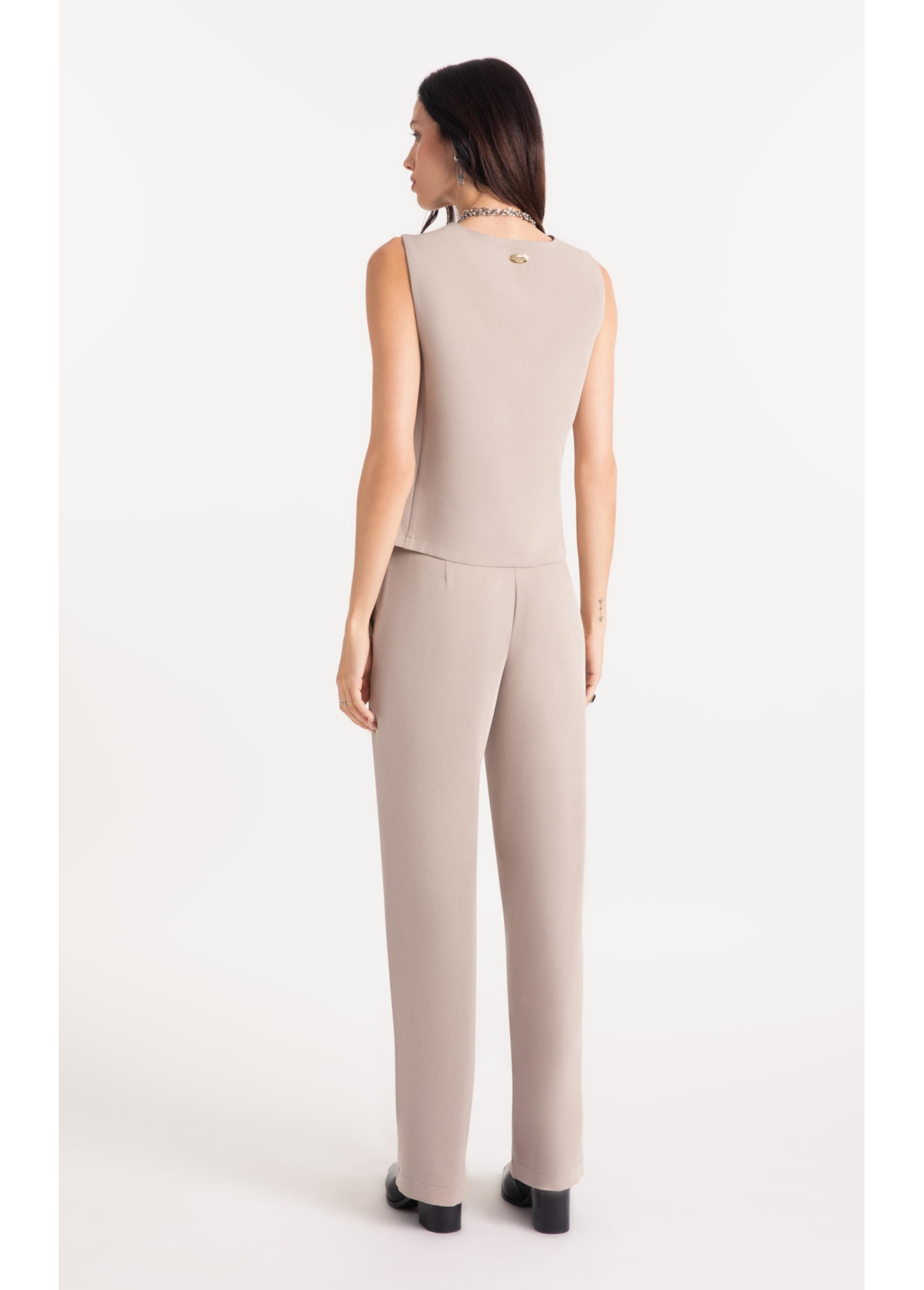 Lilla Vest Buttons Cinza Claro