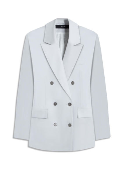 Linen Blend Blazer Oversized Silver