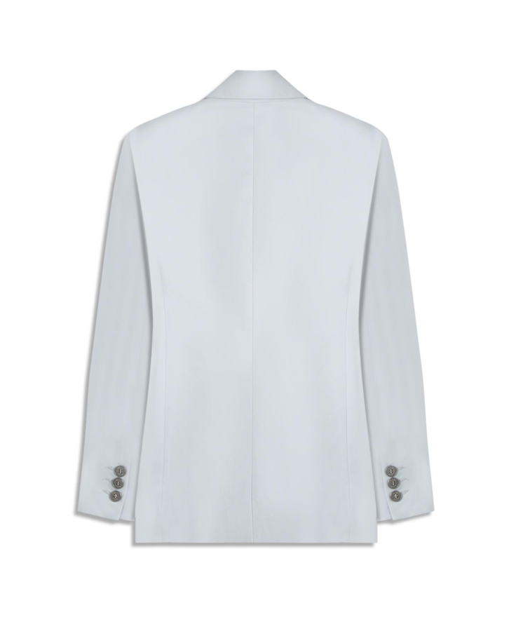 Linen Blend Blazer Oversized Silver