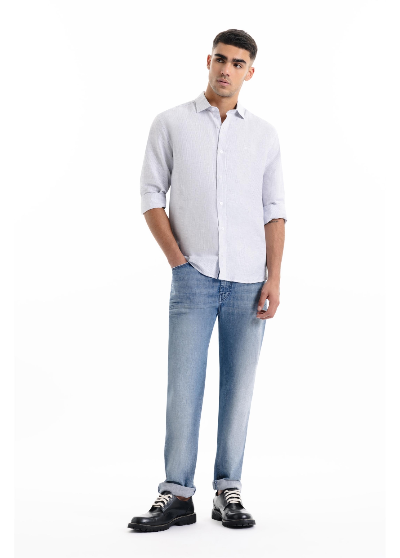 Linen Blend Ft Alessandria Cls Nw Ita Azul Seco
