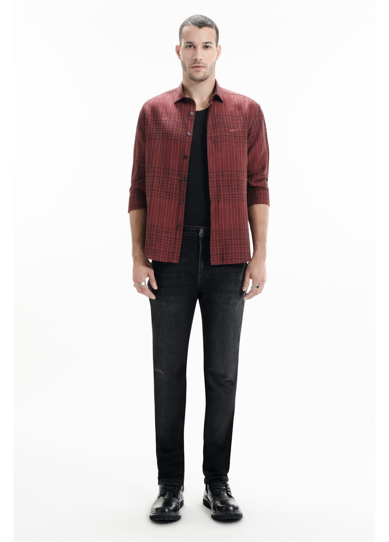 Linen Blend Ft Cave Classic Irish Vermelho