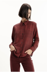 Linen Blend Ft Cave Plaid New Classic Vermelho