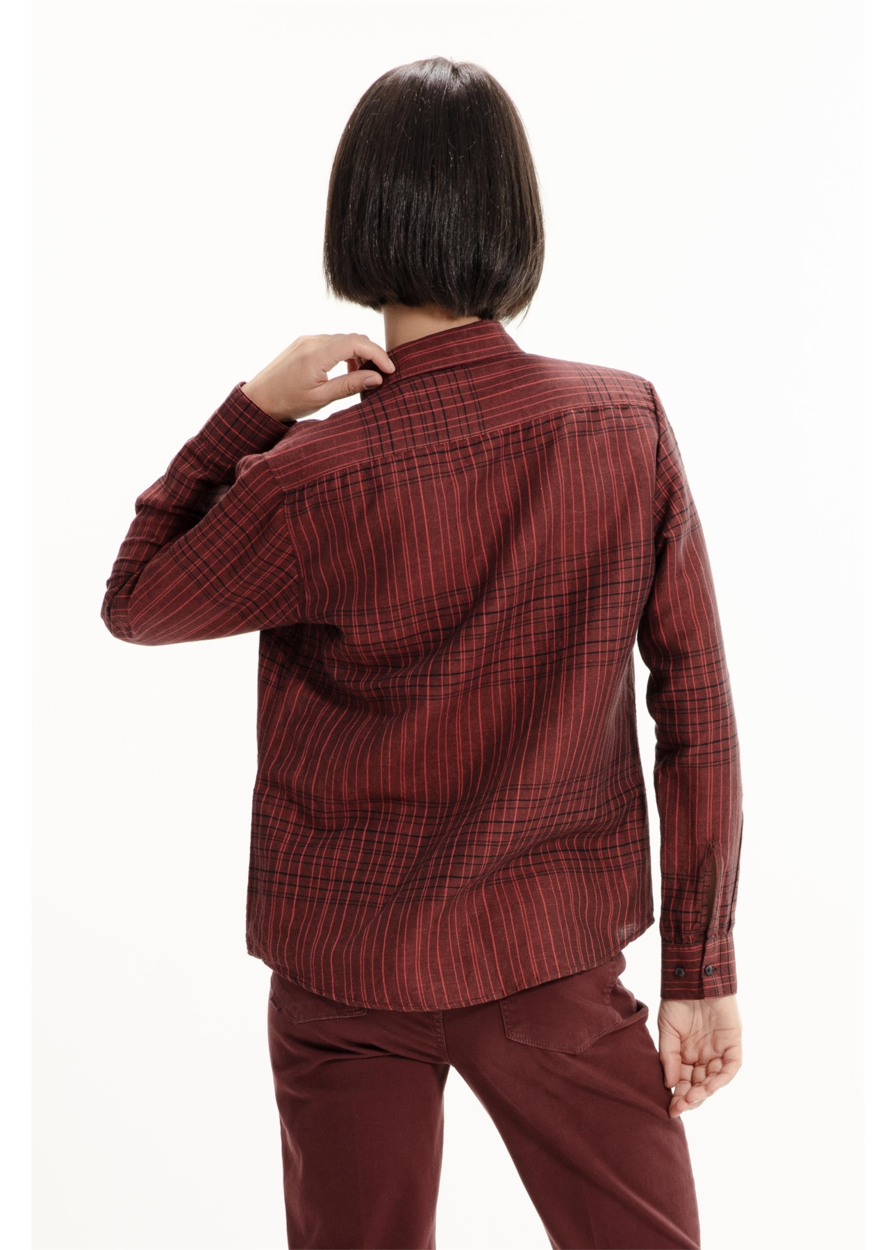 Linen Blend Ft Cave Plaid New Classic Vermelho