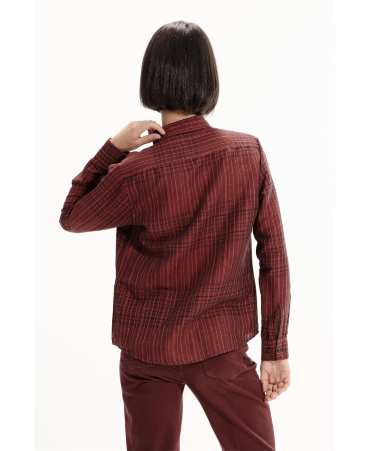 Linen Blend Ft Cave Plaid New Classic Vermelho