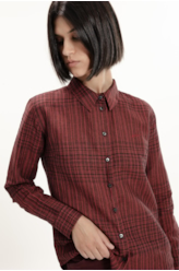 Linen Blend Ft Cave Plaid New Classic Vermelho
