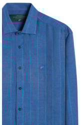 Linen Blend Ft List Class New Italian Purple Blue