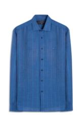 Linen Blend Ft List Class New Italian Purple Blue