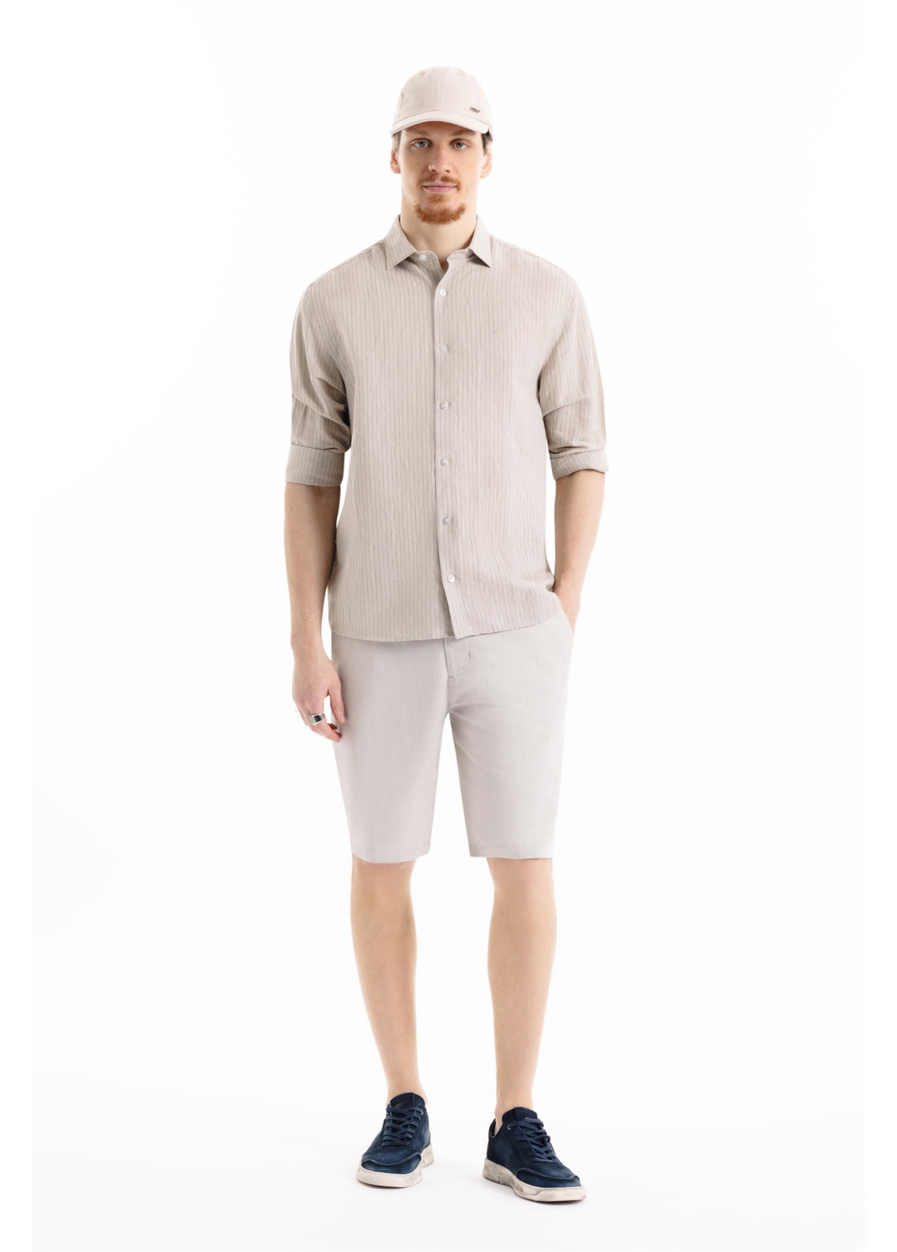 Linen Blend Ft Suli Strp Cls New Ita Areia