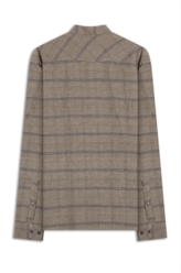 Linen Blend Shore Plaid Cla Nw Ita Marrom