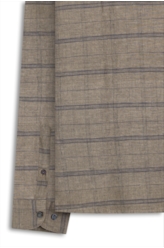 Linen Blend Shore Plaid Cla Nw Ita Marrom