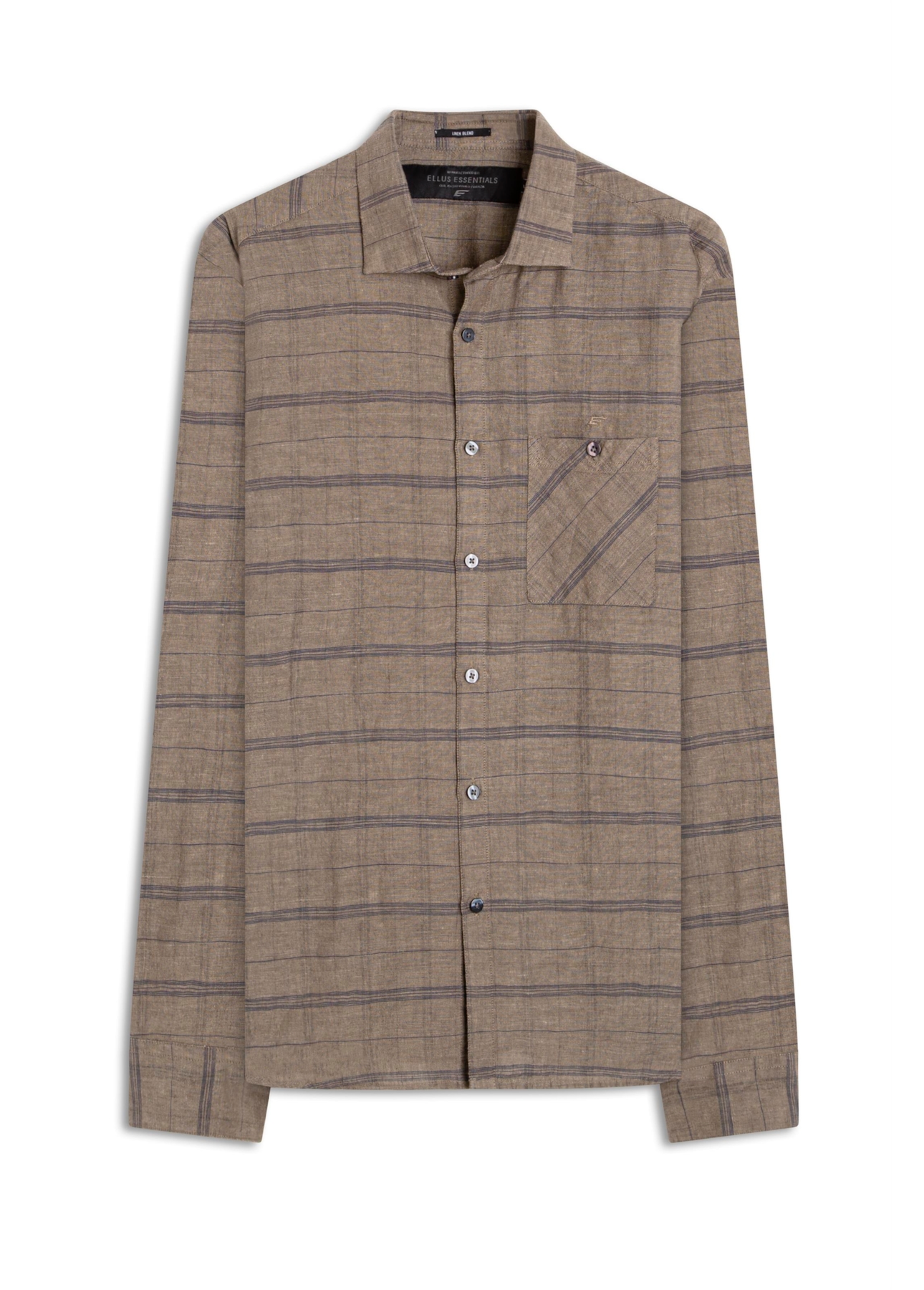 Linen Blend Shore Plaid Cla Nw Ita Marrom