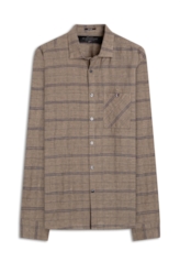 Linen Blend Shore Plaid Cla Nw Ita Marrom