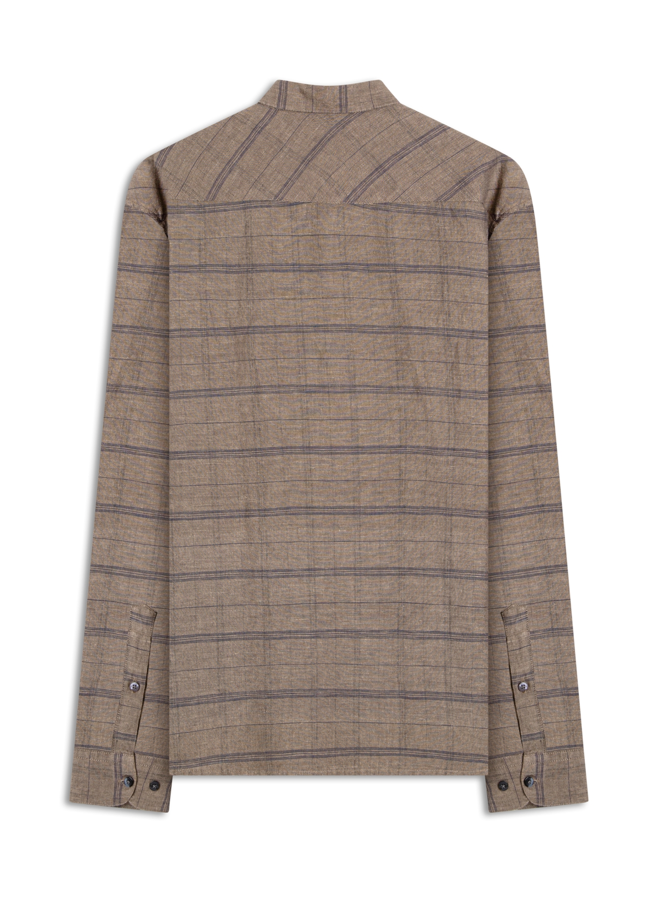 Linen Blend Shore Plaid Cla Nw Ita Marrom
