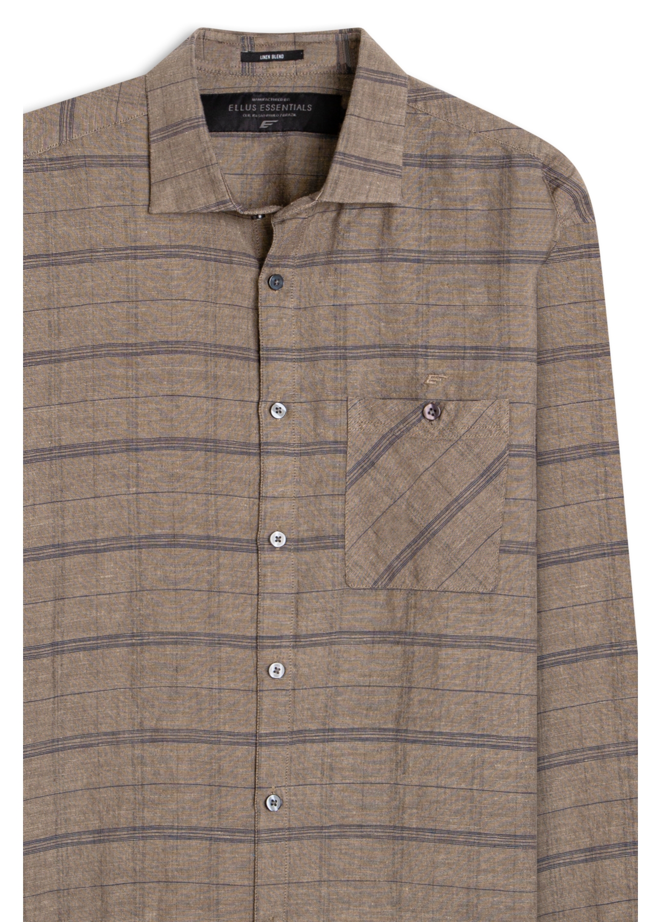 Linen Blend Shore Plaid Cla Nw Ita Marrom