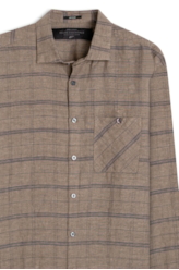 Linen Blend Shore Plaid Cla Nw Ita Marrom
