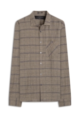 Linen Blend Shore Plaid Cla Nw Ita Marrom