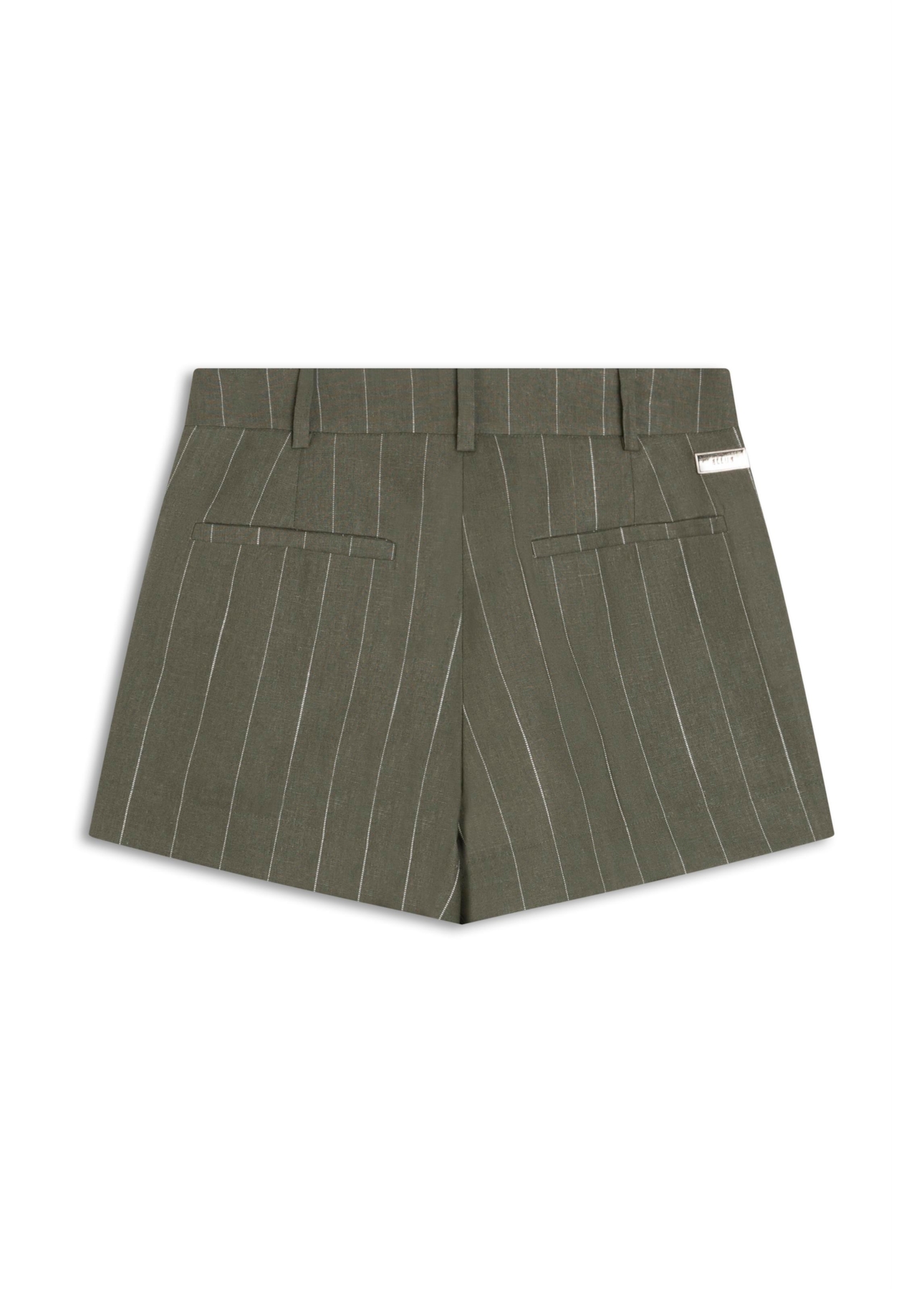 Linho Risca Giz Skirt Like Mini Musgo