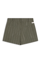Linho Risca Giz Skirt Like Mini Musgo