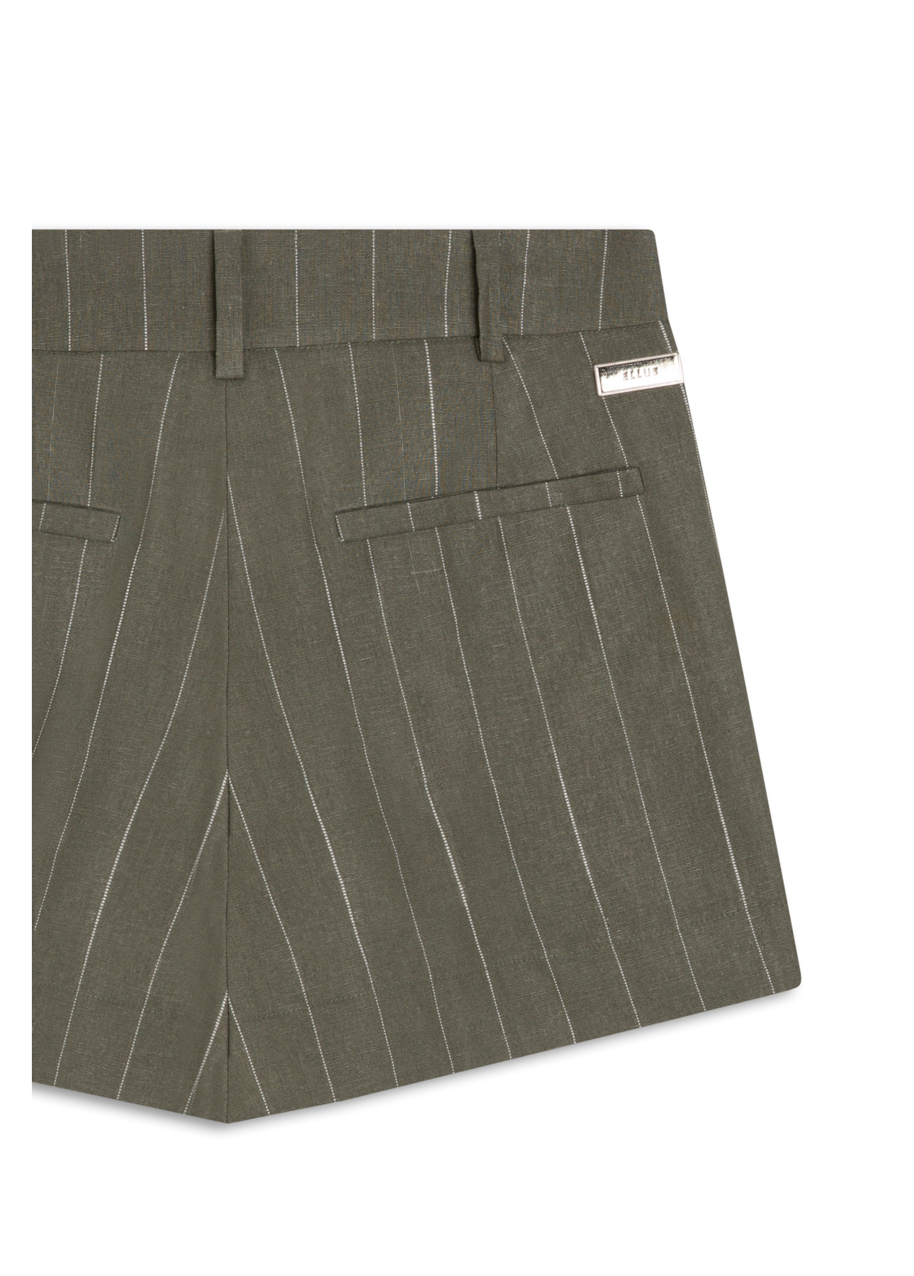 Linho Risca Giz Skirt Like Mini Musgo