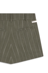 Linho Risca Giz Skirt Like Mini Musgo