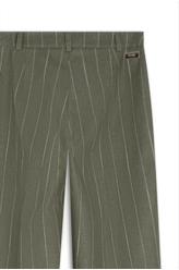 Linho Risca Giz Straight Musgo