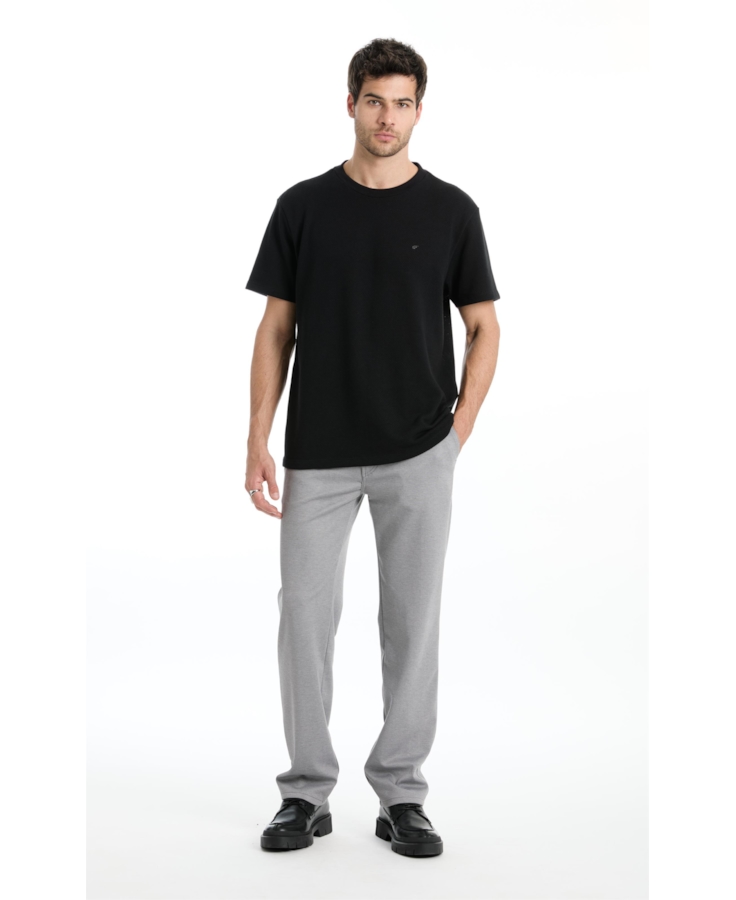 Malha Jacquard Classic B. Faca Silver Gray