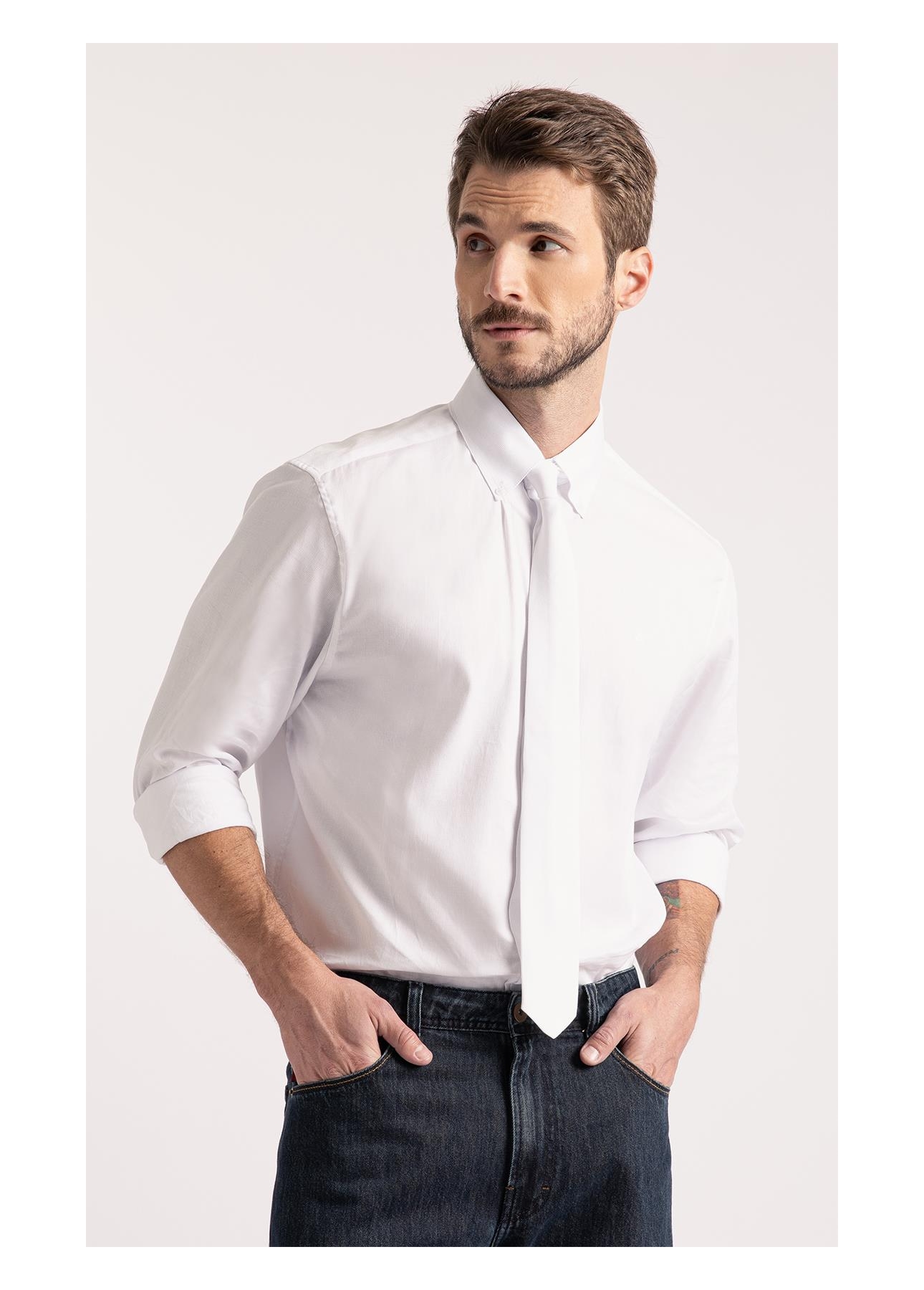 Maquineta Orion Classic Button Down Ml Branco
