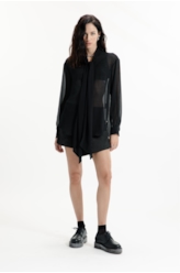 Microchiffon Lavalliere-Neck Classic Preto