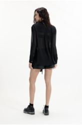 Microchiffon Lavalliere-Neck Classic Preto