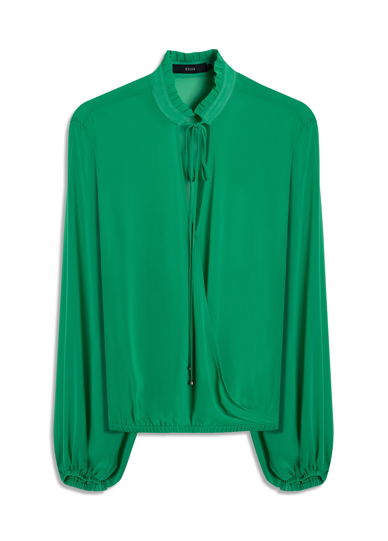 Microchiffon Traspass Puff Sleeves Verde Maca