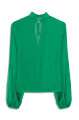 Microchiffon Traspass Puff Sleeves Verde Maca