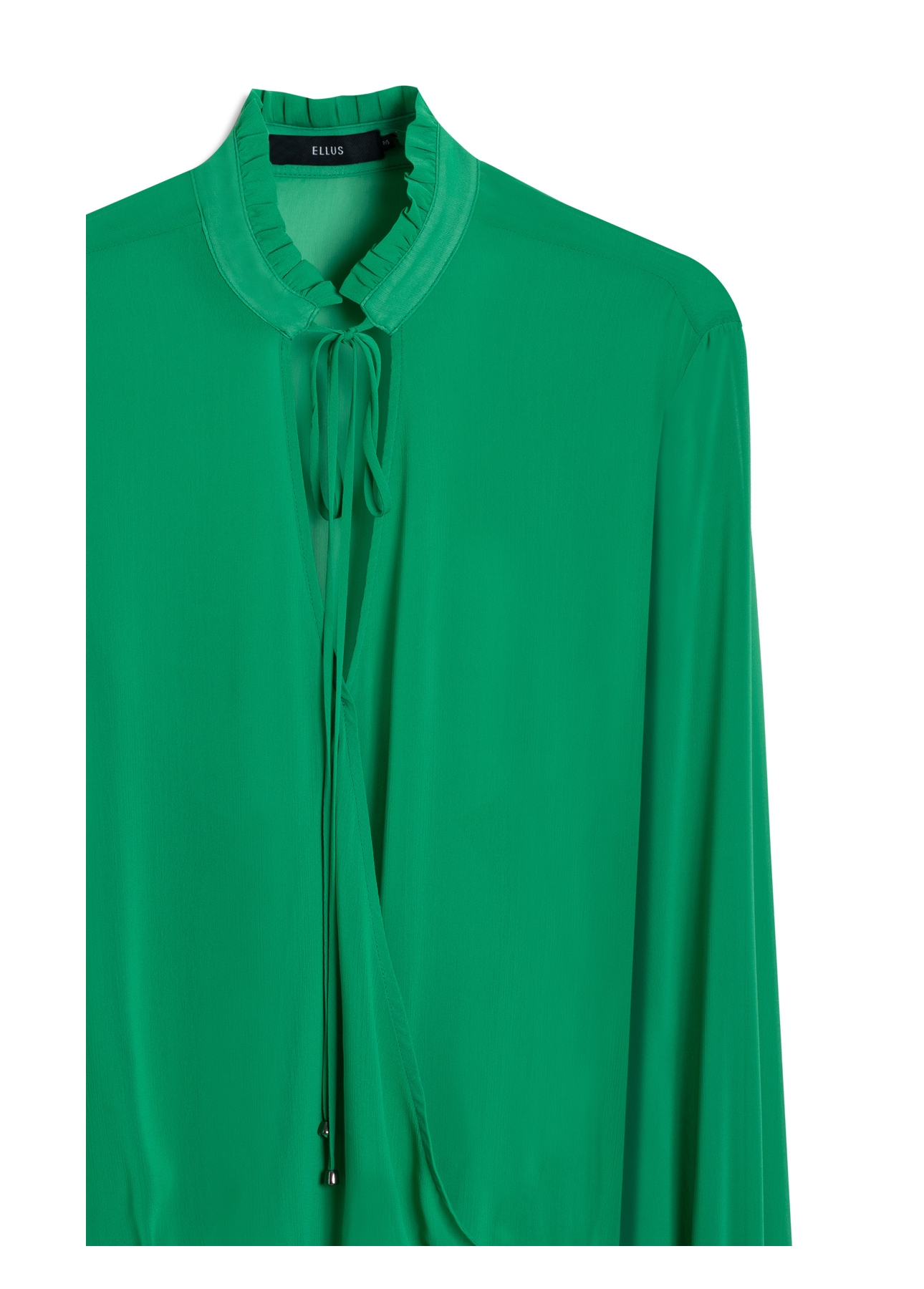 Microchiffon Traspass Puff Sleeves Verde Maca