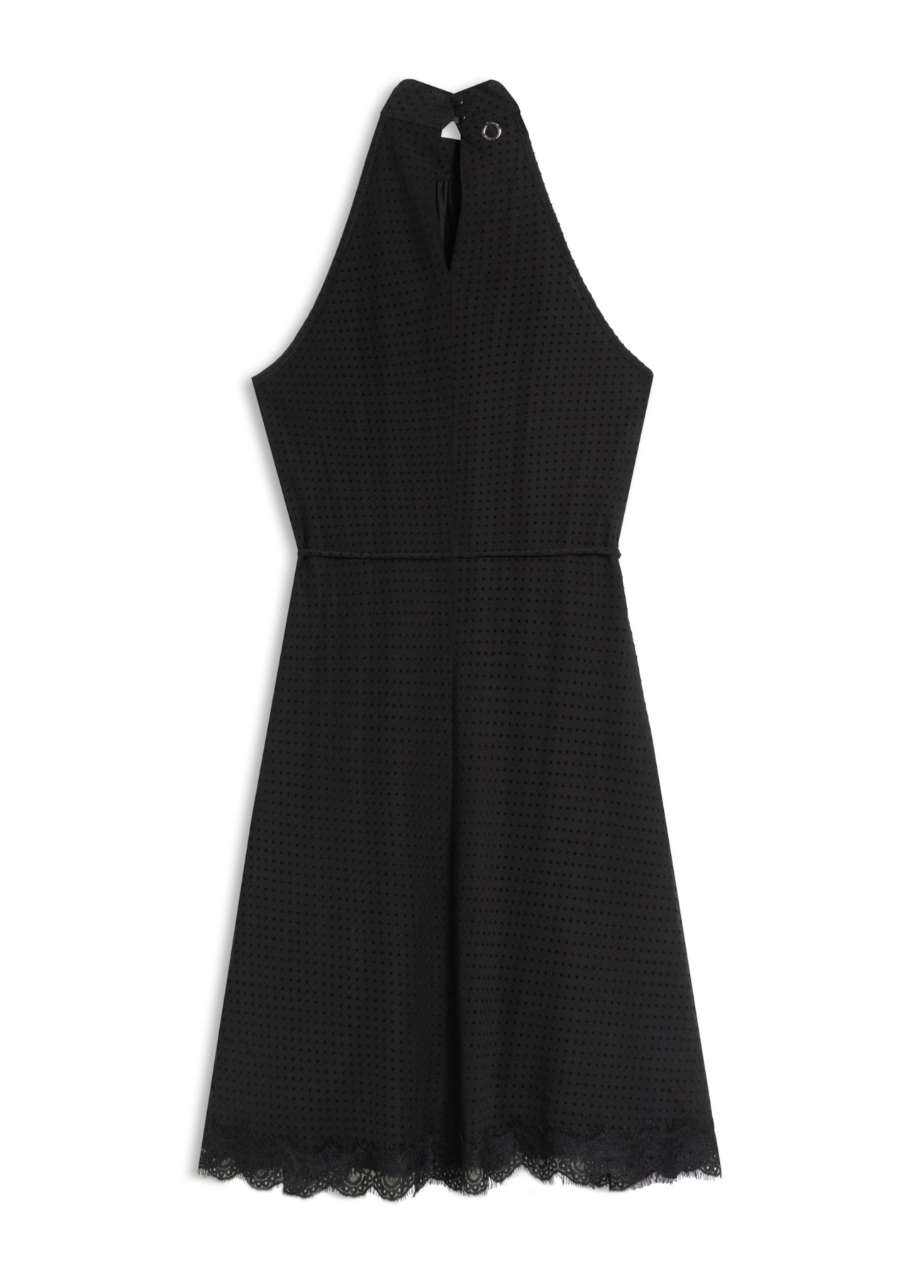 Mini Dots Halter Neck Curto Preto