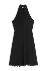 Mini Dots Halter Neck Curto Preto