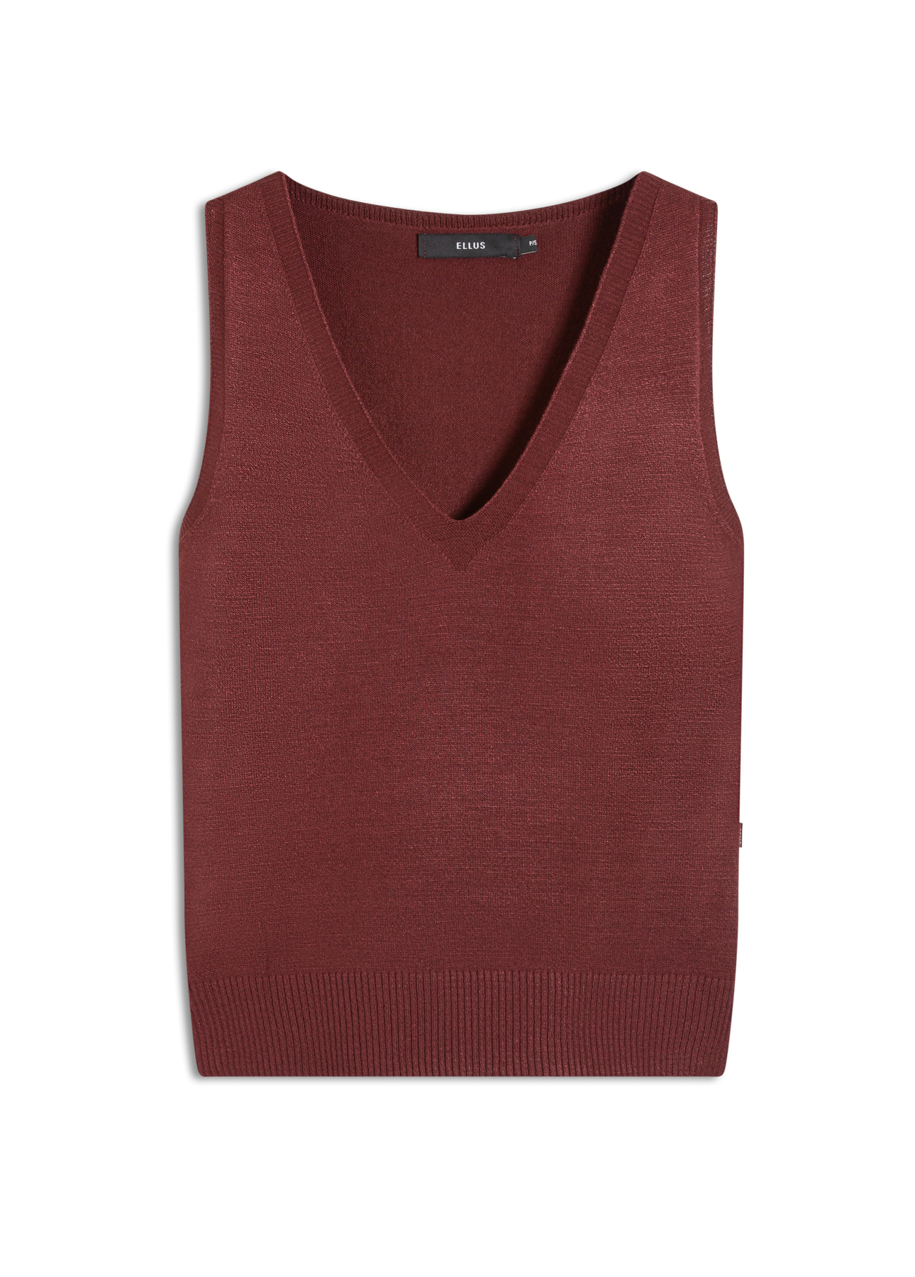 Modal Jersey Knit v Neck Sleeveless Bordeaux