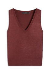 Modal Jersey Knit v Neck Sleeveless Bordeaux