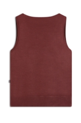 Modal Jersey Knit v Neck Sleeveless Bordeaux