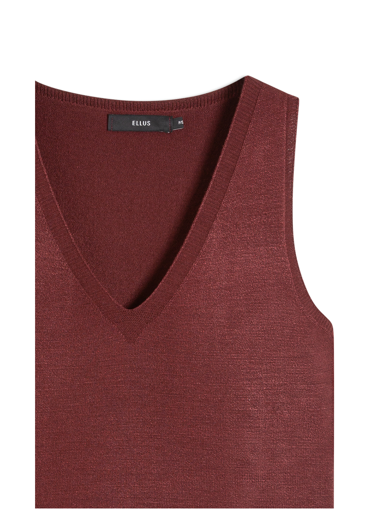 Modal Jersey Knit v Neck Sleeveless Bordeaux