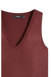 Modal Jersey Knit v Neck Sleeveless Bordeaux
